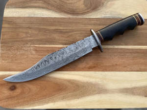 Nuevo Cuchillo Bowie de Caza de Damasco Hecho a Mano de 15.5 Pulgadas con Mango de Micarta, Personalizado, el Mejor Cuchillo de Supervivencia de Hoja Fija Afilada - Product Image 5