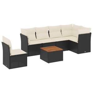 Conjunto de Sofás Modulares Grandes de Ratán PE Negro para Jardín, Muebles de Exterior Elegantes y Duraderos - Product Image 2