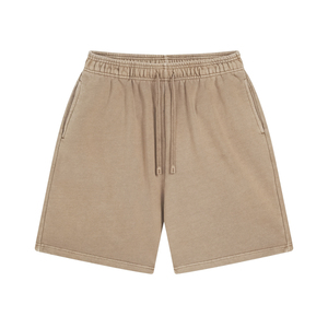 Short de plage pour homme en tricot uni avec cordon de serrage et poches, taille mi-haute, longueur courte - Product Image 4