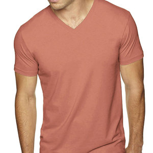 Camiseta con logo personalizado a precio competitivo para niños, camisetas de cuello en V de alta calidad para hombre en color sólido. - Product Image 1