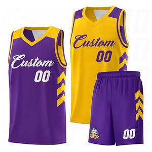 Vêtements de sport d'entraînement à séchage rapide OEM en gros, maillots de basket-ball personnalisés pour hommes, uniformes d'équipe réversibles, ensembles de basket-ball par sublimation - Product Image 1