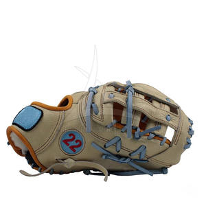 <b>Baseball</b> <b>Glove</b> Infield Orange with Blue Stitching Full Finger H-Web Design Left Handed Throw Durable 11.5 Inch for Adult Players - Product Image 3