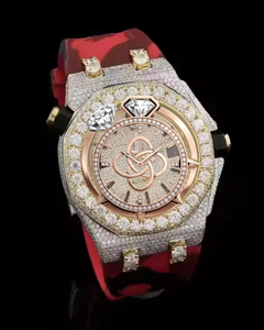 Reloj de Lujo con Esfera Redonda de Moissanita para Hombre, Reloj de Pulsera con Brazalete de Diamantes Completos - Product Image 2