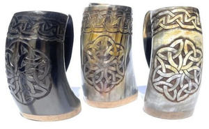 Cuerno vikingo natural para beber hecho a mano de Real Ox Horn Marca personalizada disponible - Product Image 2