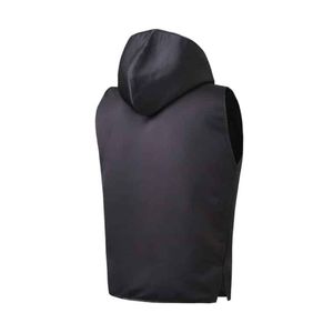 Gilet de boxe noir uni sans manches à capuche, veste d'entraînement durable et légère pour la lutte au ring - Product Image 2