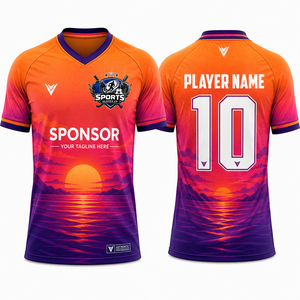 เสื้อฟุตบอลทันสมัยขายส่ง ผ้าโพลีเอสเตอร์คุณภาพพรีเมียม ระบายเหงื่อได้ดี น้ำหนักเบา ชุดฟุตบอลแบบซับลิเมชั่นเต็มตัว สำหรับทีม - Product Image 1