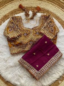Sari indien ethnique de créateur, orné de paillettes, pour toutes les occasions spéciales et les événements, tenue tendance pour femmes. - Product Image 4