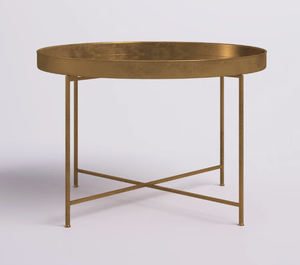 Table élégante en métal de style français avec cadre en or rose Table basse de nidification ornée pour entrées Produit artisanal en métal - Product Image 3