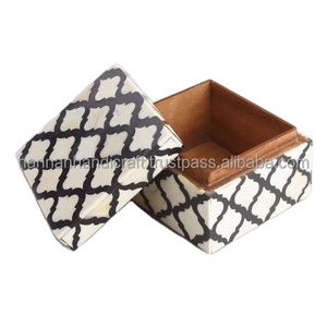 Caja de madera decorativa hecha a mano india, favores de boda, devolución de fruta seca Git, almacenamiento de dulces, organizador de joyas para mujer, regalo para ella - Product Image 3