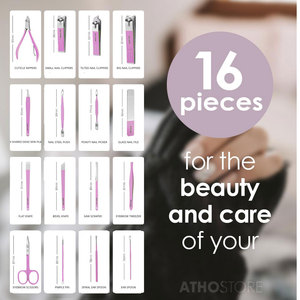 <b>Manicure</b> Set Pedicure <b>Kit</b> Stainless Steel Nail Clippers <b>Kit</b> Factory Wholesale Nail Care Set with PU Leather Case - Product Image 2