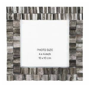 Handmade Square Scallop Design Bone Inlay Photo Frame Use for Tabletop Picture Living Room Dining Decor Picture Frame Decor - Product Image 1