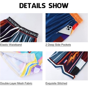 Shorts de basketball en mesh pour hommes, respirants, vêtements de sport et décontractés pour l'été - Product Image 5