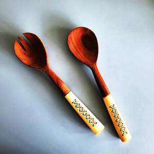 Utensilios para Ensaladas Hechos a Mano, Ecológicos, Aptos para Lavavajillas, para Cocina, Hechos en India - Product Image 4