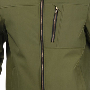Custom Latest Design High Quality <b>Men</b> Canvas Winter Softshell <b>Jacket</b> Zipper Stand Breathable Lightweight <b>Long</b> Sleeve High Street - Product Image 2