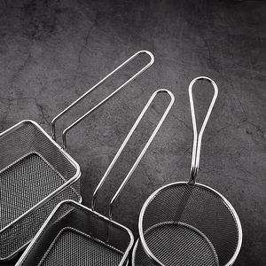 Bold Blossom Stainless Steel Kitchen Cooking Draining Strainer Mesh <b>Wire</b> French Fry Chips <b>Baskets</b> Net Dishwasher Safe Tools - Product Image 5