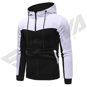 Ensemble de survêtement pour homme à capuche avec blocs de couleur, tenue décontractée d'hiver, couleurs personnalisables, en polyester et coton tricoté respirant, pantalon de jogging - Product Image 3