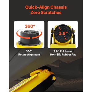 Martinetto idraulico da officina a basso profilo da 2,5 tonnellate, in acciaio resistente, con pompa a pistone singolo, per sollevamento veicoli - Product Image 6