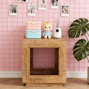 <b>Square</b> Wooden Console <b>Table</b> Coffee Tea or <b>Side</b> <b>Table</b> with Storage Space for Bedside or Living Room - Product Image 2