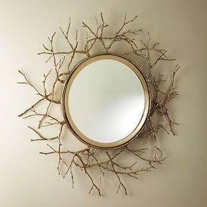 Round Wooden Branch Framed Wall <b>Mirror</b> Rustic Handmade Decorative <b>Mirror</b> - Product Image 2