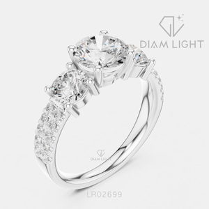Bague de fiançailles ronde 1,30 carat, bijoux fins, certifiée IGI, or blanc 14 carats, diamant de laboratoire, cadeau pour anniversaire de mariage - Product Image 2