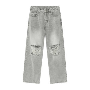 Manufacturer Direct Men's Wholesale Breathable Casual Dark Straight Solid Denim Jeans Embroidery for Summer Autumn Winter - Product Image 1