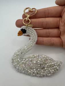 Luxury Classic Eco-Friendly Floral Embroidery Handmade Beaded <b>Keychain</b> for Women & Girls with Decorative Detail - Product Image 5