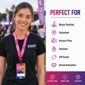 Custom ID Badge with <b>Lanyard</b> PVC Event Credential Card with Logo for Conference Trade Show Exhibition OEM Manufacturer - Product Image 2