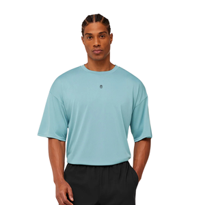 Camiseta Deportiva Oversize para Hombre, Transpirable, de Alto Rendimiento, para Entrenamiento, Ajuste Holgado, Color Azul Turquesa - Product Image 4