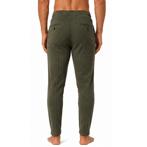 Custom <b>Mens</b> Waffle Knit <b>Trousers</b> Slim Fit Textured Casual Pants <b>Elastic</b> Waist Drawstring Lightweight Fashion Jogger Bottoms - Product Image 6