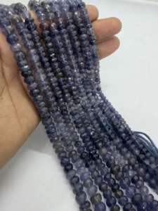 Cuentas Redondas de Iolita Natural de 8mm, Hilo de 16 Pulgadas, Color Azul Violeta, para Fabricación de Joyería, Proveedor Mayorista - Product Image 6