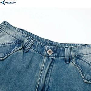 Men's Casual Light Wash Denim Mid Waist Embroidered Breathable Eco-Friendly <b>Zippers</b> Button Streetwear <b>Shorts</b> Summer Spring - Product Image 4