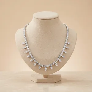 Collier tennis Hiphop en or massif éthique RAMDUT IMPEX avec diamants de laboratoire de qualité supérieure certifiés IGI - Product Image 5
