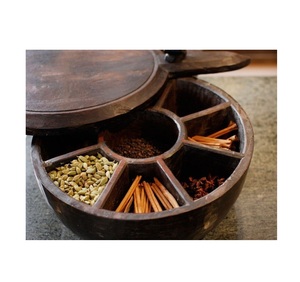 Boîte à épices en bois au prix d'usine, la plus vendue, avec rangement pour fruits secs, sel et épices, la plus demandée - Product Image 1