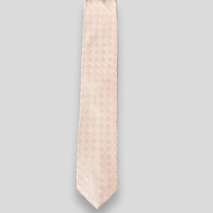 Corbata Geométrica Premium Color Durazno |   Corbata Elegante de Poliéster Jacquard con Diseño Propio para Hombre, Formal, de Negocios, para Bodas y Fiestas - Product Image 1