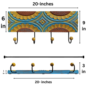 Smart Art Wood Carving Sunflower Carved Decorative <b>Key</b> <b>Hanger</b> Handmade Wall Mount <b>Key</b> Holder Storage Engineered Wood Wall Decor - Product Image 6