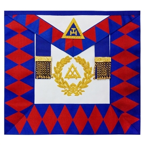 MASONIC REGALIA ROYAL ARCH CHAPTER GRAND APRON WITH TWO TASSELS HAND-EMBROIDERED EMBLEM Gold Bullion Work - Product Image 3