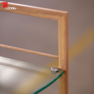 Modern Corner Glass Display Rack 4-Tier Eyewear Retail <b>Stand</b> Wood Grain Paint Sector Merchandising Rack OEM Factory ADONG A72 - Product Image 4