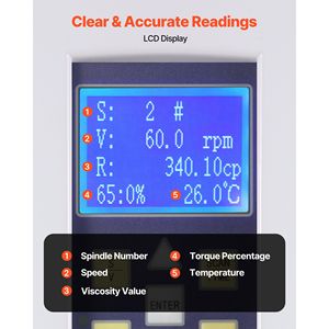 Viscosimetro Rotativo Digitale con 4 Rotori T 10, Gamma 2000.000 MPa.s(cP), Precisione 2%, 100-240V - Product Image 4