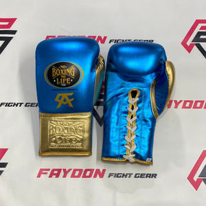 Gants de boxe ajustables à lacets pour hommes, édition CA personnalisée, dernière couleur, No Boxing No Life. - Product Image 1