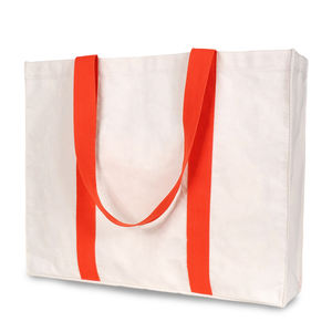 <b>Canvas</b> <b>Tote</b> Bag Large Size With Red Handles Shopping Bag For Groceries - Product Image 1