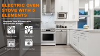 Cuisinière électrique autoportante de 30 pouces pour four simple à usage domestique avec capacité de 5.0 pieds cubes et 4 éléments