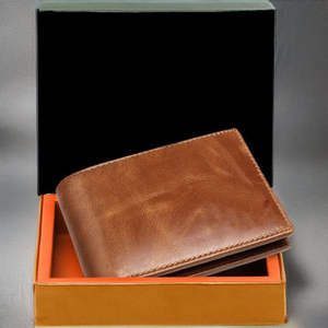 Portefeuille pour homme artisanal de qualité supérieure en cuir véritable, fin, à double pli, porte-cartes, durable, pour un usage quotidien, accessoire de mode - Product Image 2