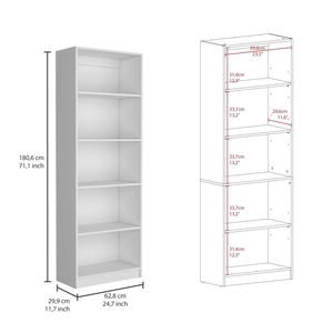 Libreria bianca per ufficio domestico con 4 ripiani a più livelli - Product Image 3