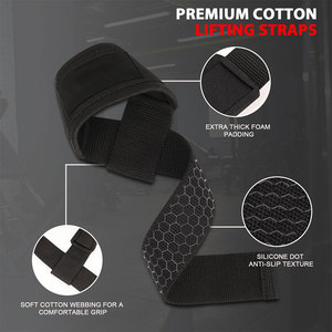 Premium Cotton Weightlifting Straps for Heavy Deadlifts Powerlifting Bodybuilding <b>Strength</b> <b>Training</b> Gym Fitness Grip Support - Product Image 3