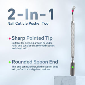 ที่ดันหนังกำพร้าสำหรับมืออาชีพ แบบสองด้าน ทำจากสแตนเลส สำหรับทำเล็บเพื่อความงาม พร้อมโลโก้ - Product Image 2