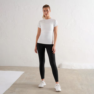 T-shirt en toile à manches raglan ajustées pour femme, col rond, séchage rapide, respirant, anti-plis, entraînement sportif, logo personnalisé, OEM - Product Image 2