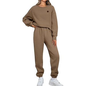 Relaxed Women Sweatsuit Matching Everyday Clothing Set For <b>Travel</b> Home <b>Wear</b> And Casual Street Style - Product Image 1
