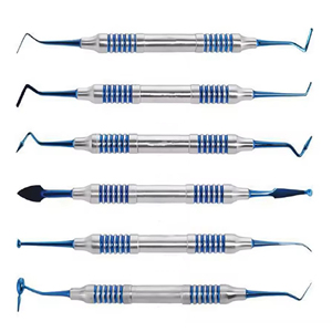 Kit profesional de instrumentos dentales con recubrimiento de plasma azul, juego de instrumentos de limpieza con recubrimiento de plasma azul, raspador dental con recubrimiento de plasma azul - Product Image 1