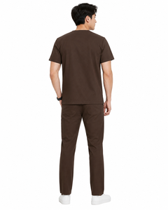 Ensemble de blouses médicales pour hommes, col en V, manches courtes, en coton et polyester, tissu tissé, uniformes d'hôpital, vêtements de travail médicaux - Product Image 2