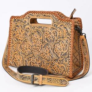 Meilleure offre pour les filles : sac à main vintage en cuir véritable, design western, avec fermeture à glissière et pompon, en stock - Product Image 1